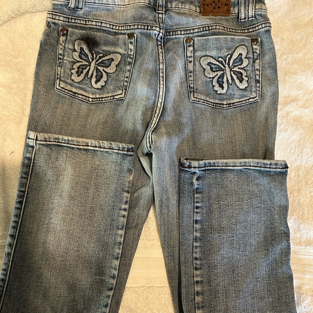 Butterfly Embroidered Arizona Jeans